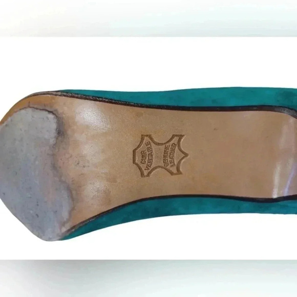 Bally High Heels Green Leather  Shoes Size 37 - Picture 6 of 9